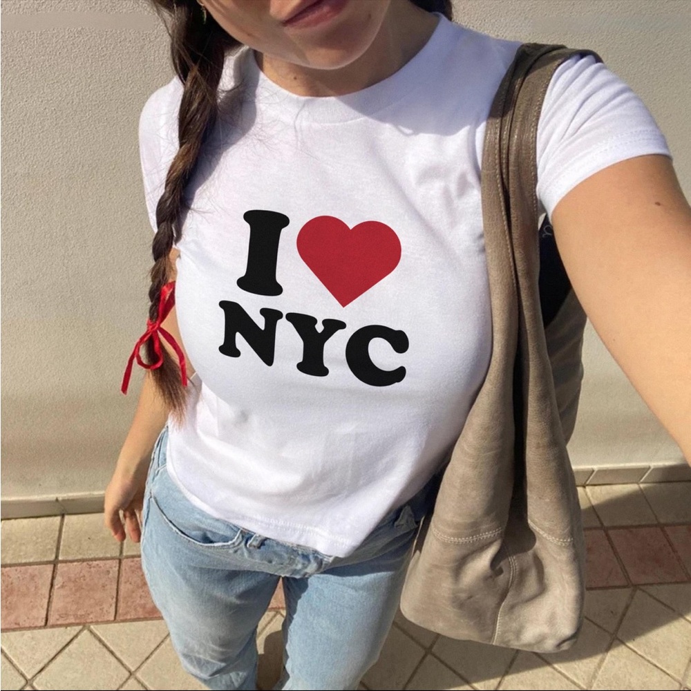 I Heart New York City 90s Style Y2k Baby Tee